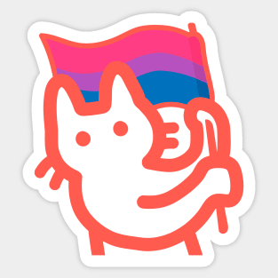 owie waving the bisexual flag Sticker